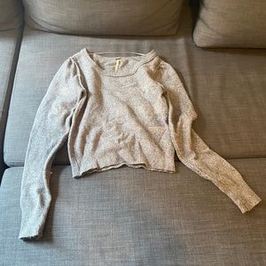 Free people grey scoop neck sweater XS